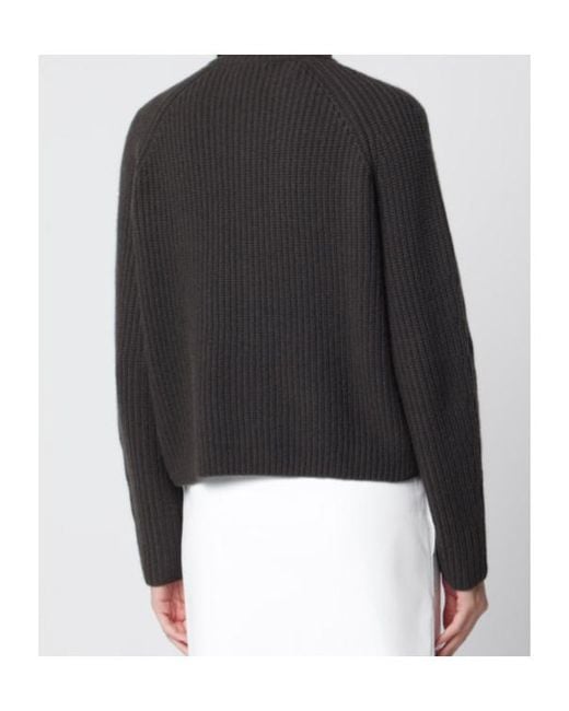 Lisa Yang Black Ribbed-Knit Sadie Cardigan