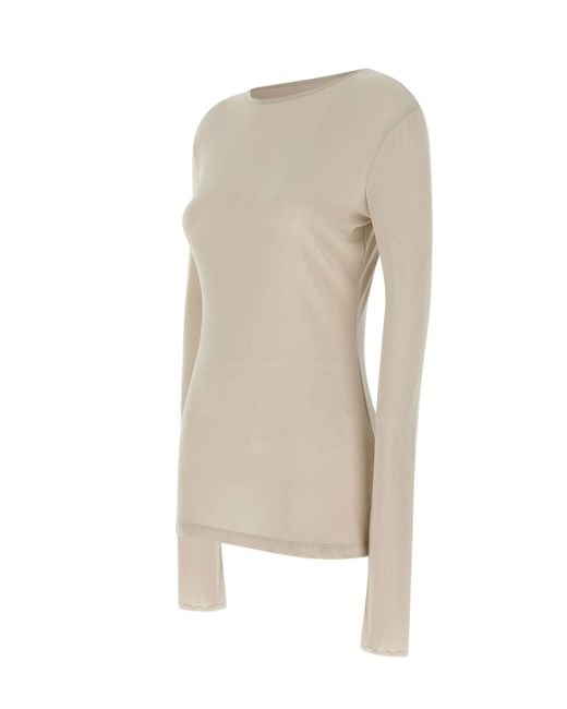 Entire studios Natural Sheer Long Sleeve Knitted Top