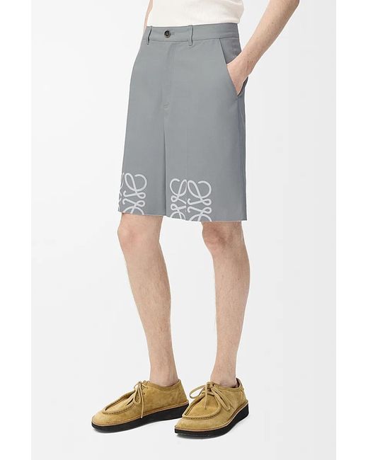 Loewe Gray Anagram-Print Shorts for men