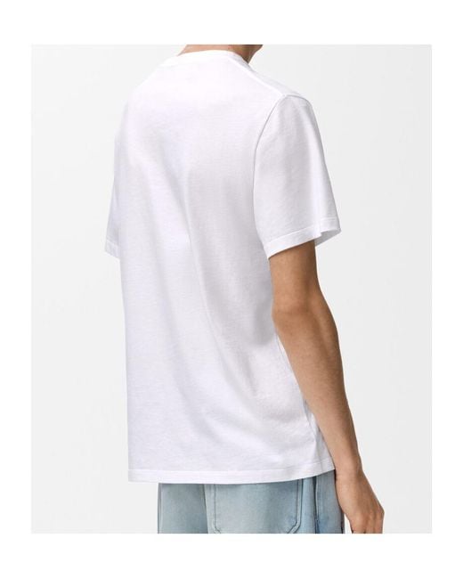 Loewe White Anagram-Embroidered T-Shirt for men
