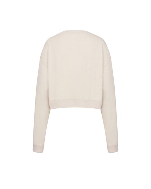 Dior White Cropped Sweatshirt