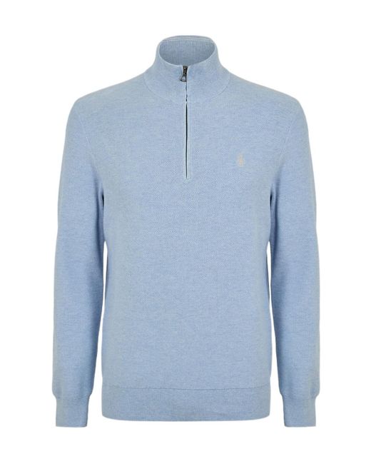 Polo Ralph Lauren Blue Quarter-Zip Jumper for men