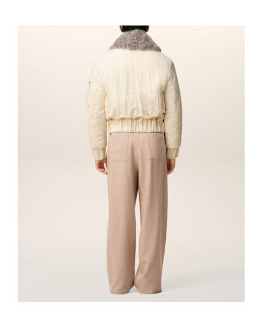 AMI Natural Quilted Bomber Jacket for men