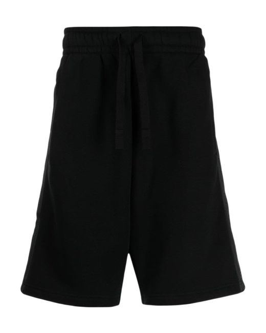 Palm Angels Black Logo-Tape Drawstring Track Shorts for men
