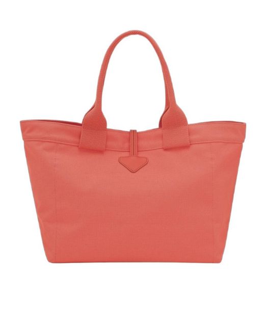 Longchamp Red Le Roseau Tote Bag
