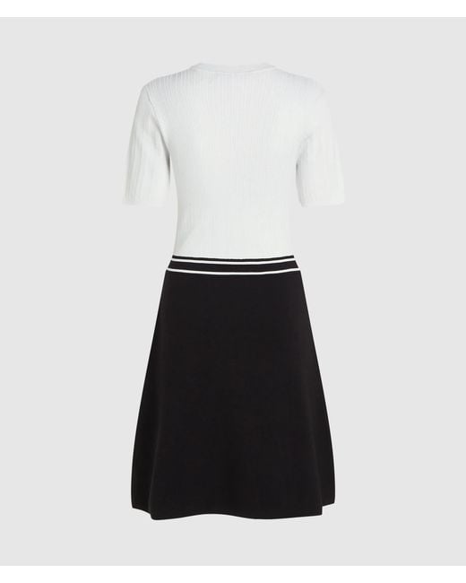 Karl Lagerfeld White Cable-Knit A-Line Mini Dress