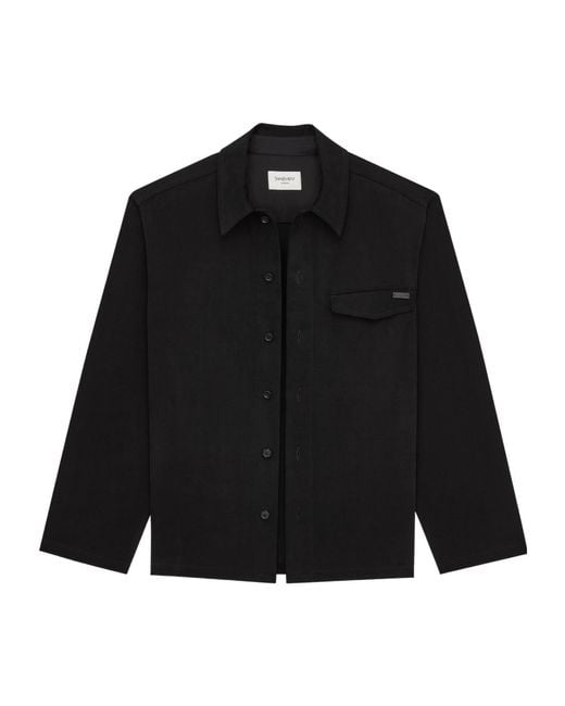 Saint Laurent Black Long-Sleeved Shirt Jacket for men