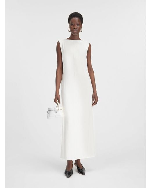 Jacquemus White Le Robe Capa High Neck Maxi Dress