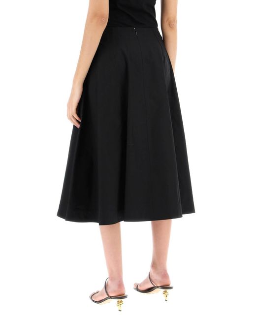 Bottega Veneta Black High-Rise Flared Skirt