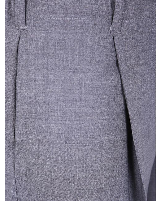 P.A.R.O.S.H. Blue Pleated Wool Trousers