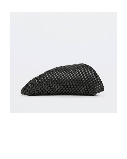 Bottega Veneta Black Interwoven-Design Clutch Bag for men