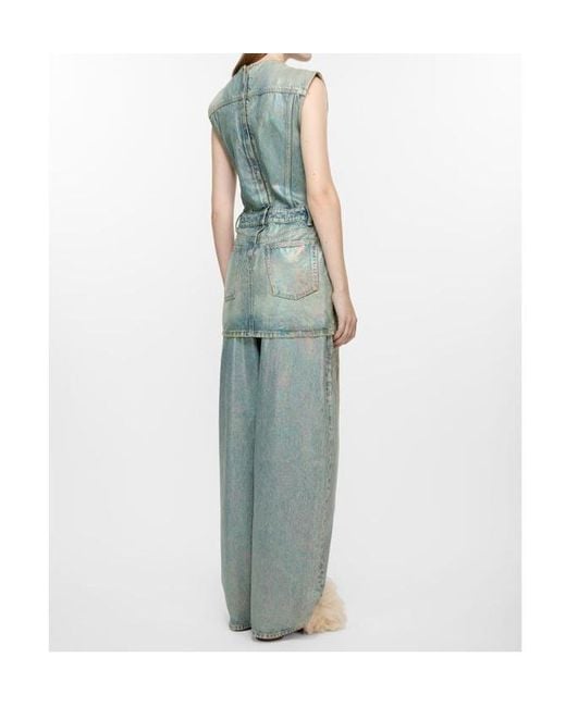 Acne Blue Coated Mini Denim Dress
