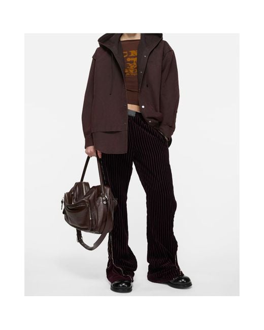 Acne Brown Layered Hooded Jacket for men