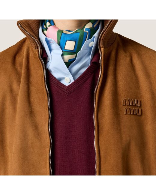 Miu Miu Brown Waxed Suede Jacket