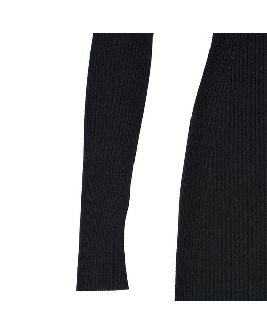 Alaïa Black Alaïa Ribbed Knit Dress