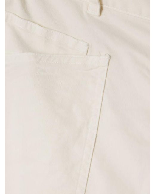 Nili Lotan White Shon Cotton-Blend Twill Barrel-Leg Pants
