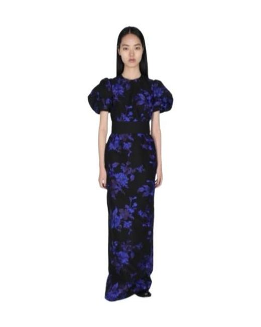 Erdem Blue Bubble Sleeve Dress