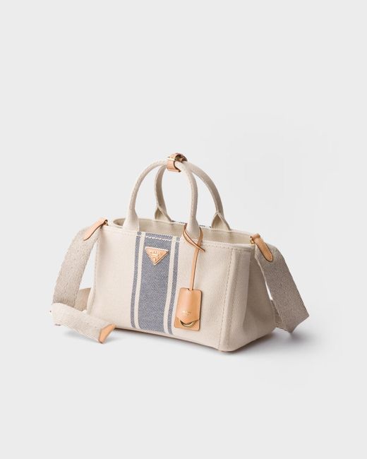 Prada Natural Jardinière Large Cotton Canvas Bag