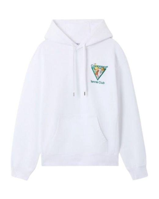 Casablanca White Tennis Club Embroidered Hoodie for men