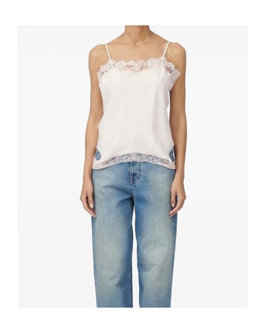 MM6 by Maison Margiela Pink Mirrored Lace Slip Top