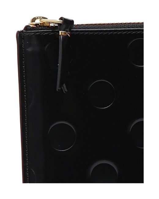 Comme des Garçons Black Comme Des Garons Wallet Dot Embossed Zipped Wallet for men