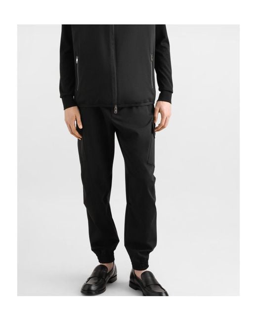 Dolce & Gabbana Black Logo Tag Cargo Trousers for men