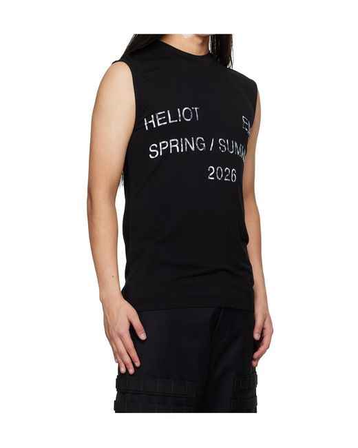 HELIOT EMIL Black Overo Crew Neck Vest for men