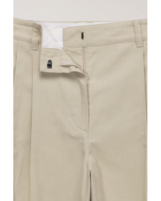 DUNST Natural Pleated Wide-Leg Pants