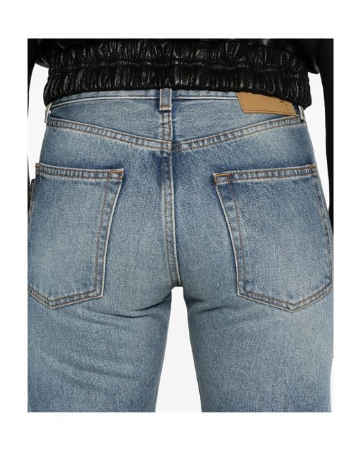 Haikure Blue Cleo Logo Patch Slim Jeans