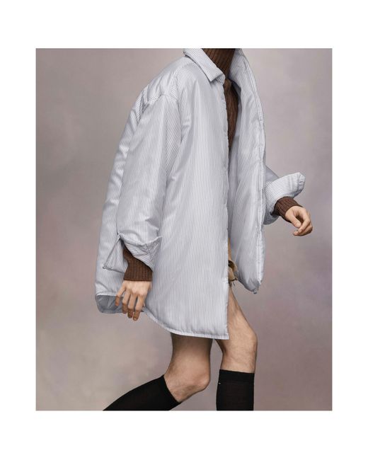 Maison Margiela Gray Padded Stripe Shirt for men