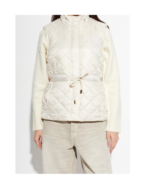 MICHAEL Michael Kors White Quilted Tie-Waist Gilet