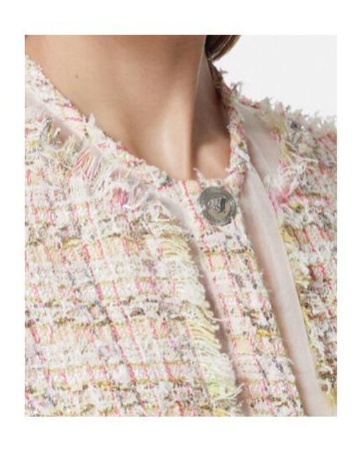 Versace Natural Button-Up Tweed Gilet