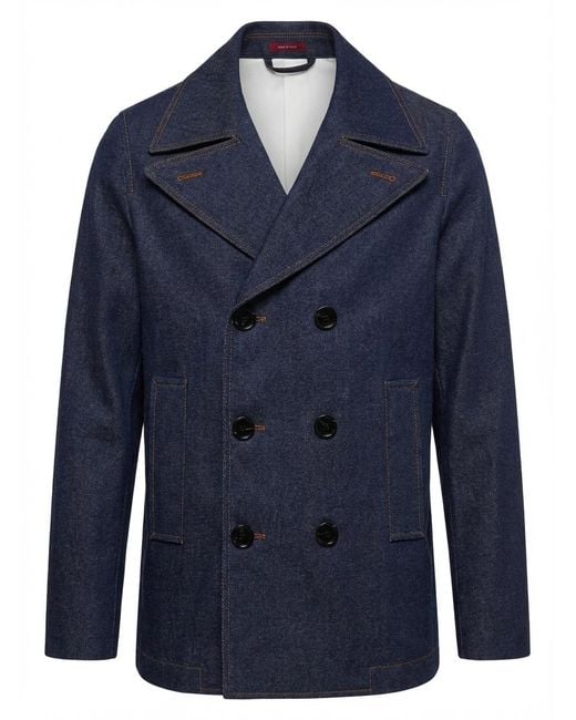 Gucci Blue Collared Button-Up Denim Jack for men