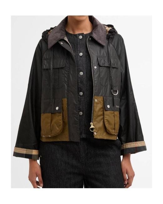Barbour Black Liza Waxed Jacket