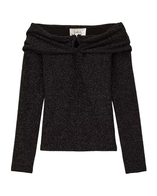 Ba&sh Black Off-Shoulder Long-Sleeved Cover-Up