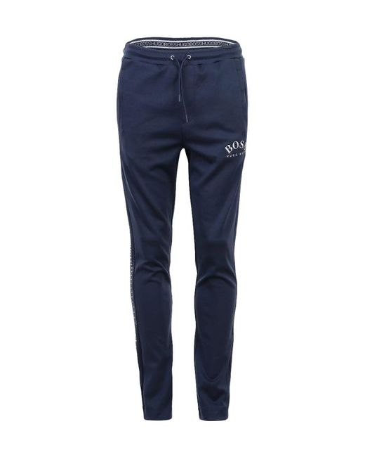 Boss Blue Logo Drawstring Sweatpants for men