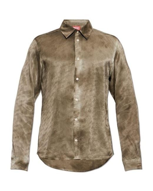 DIESEL Green S-Kissy-Hnbw Tie-Dye Shirt for men