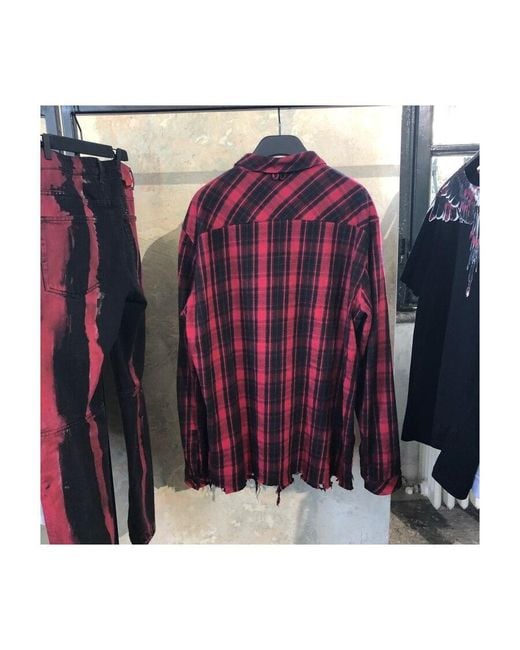 Marcelo Burlon Red Check Print Shirt for men
