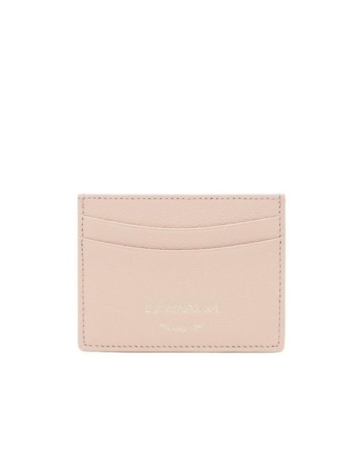 Emporio Armani Natural Grained Leather Card Holder