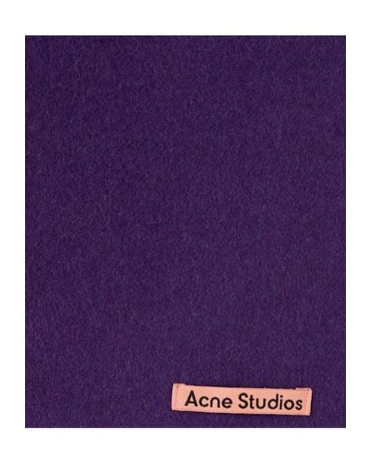 Acne Purple Skinny Wool Scarf
