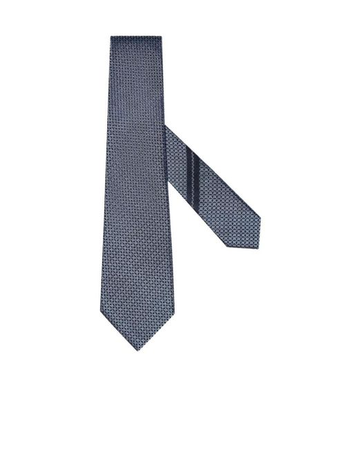 Zegna Blue Light Avio Silk Tie for men
