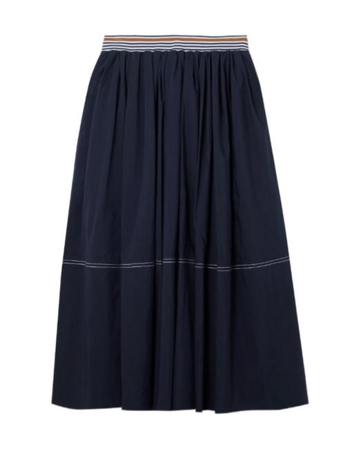 Veronica Beard Blue Evelina Pleated Skirt