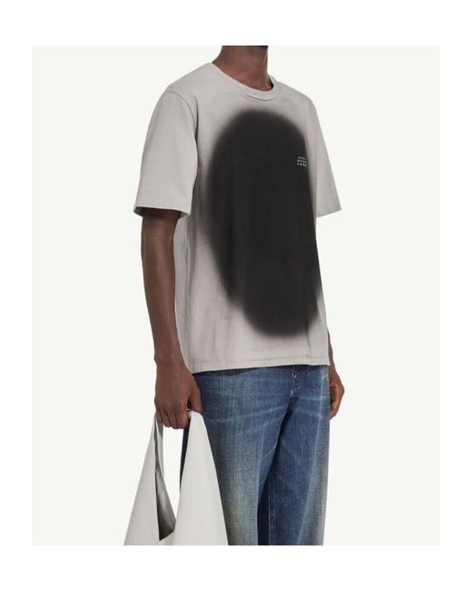 MM6 by Maison Margiela Gray Crew-Neck Graphic T-Shirt for men