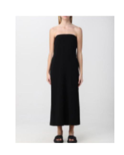 Theory Black Strapless Maxi Dress