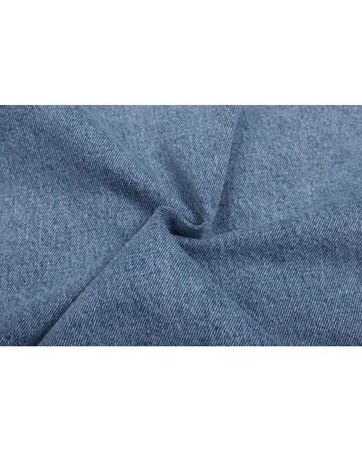 LIU REGALI Blue Stitched Long-Sleeved Denim Shirt