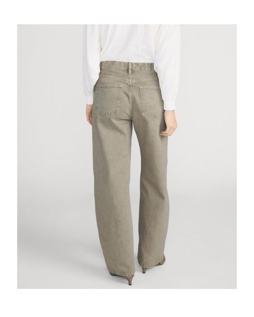 FRAME Gray Wide Leg Jeans