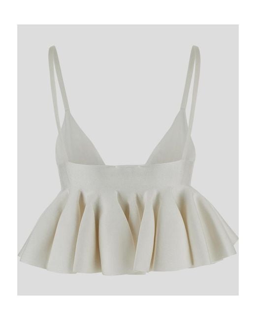 Alaïa Gray Alaïa Godet Knitted Bra Top