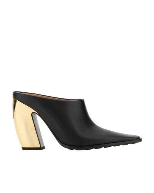 Bottega Veneta Black Tex Pointed-Toe Mules