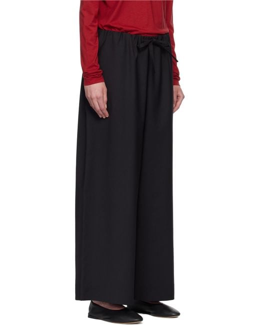 Totême Black Totême Drawstring-Waist Trousers