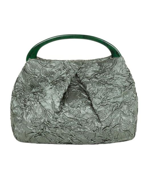 Dries Van Noten Green Small Pleated Crossbody Bag
